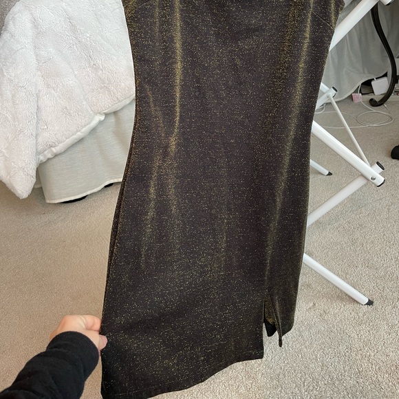Forever21 Gold Shimmer Dress size S - Picture 3 of 5